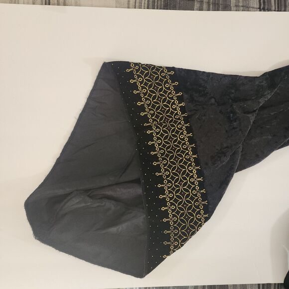 Renaissance, Gothic, Cosplay Medieval Dress Black And Gold W/hood By Disguise - Picture 5 of 8